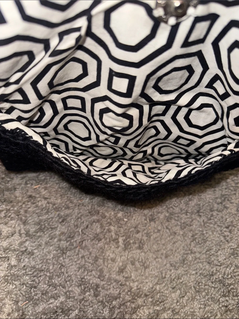 Black Knit CC clutch